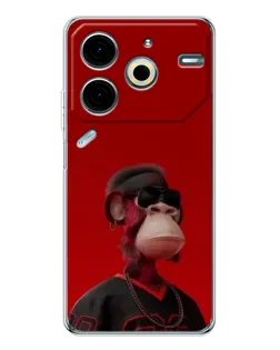 Чохол для TECNO Pova 7 Pro з картинкою «Bored Ape в червоному» Чохол для TECNO Pova 7 Pro з картинкою «Bored Ape в червоному»