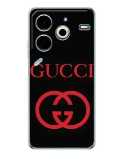 Чохол для TECNO Pova 7 Pro з картинкою «Gucci — червоний логотип»