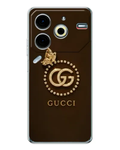 Чохол для TECNO Pova 7 Pro з картинкою «Gucci — золотий метелик»