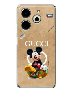 Чохол для TECNO Pova 7 Pro з картинкою «Міккі Маус Gucci — крафт»