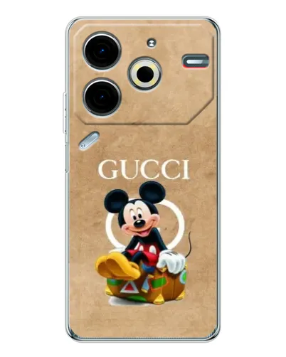 Чохол для TECNO Pova 7 Pro з картинкою «Міккі Маус Gucci — крафт»