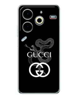 Чохол для TECNO Pova 7 Pro з картинкою «Gucci — срібна змія»