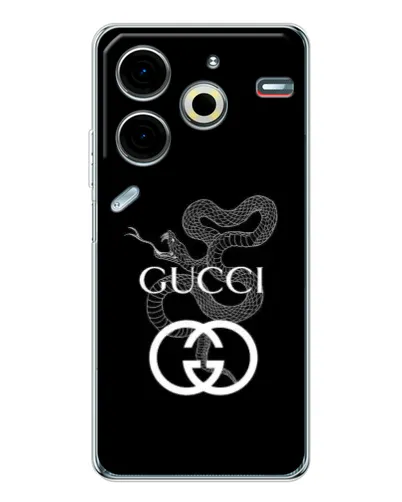 Чохол для TECNO Pova 7 Pro з картинкою «Gucci — срібна змія»
