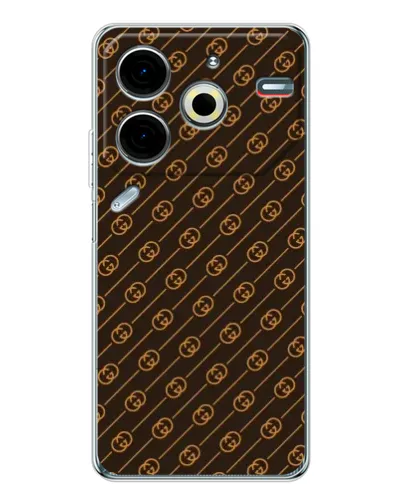 Чохол для TECNO Pova 7 Pro з картинкою «Gucci — золоті діагоналі»