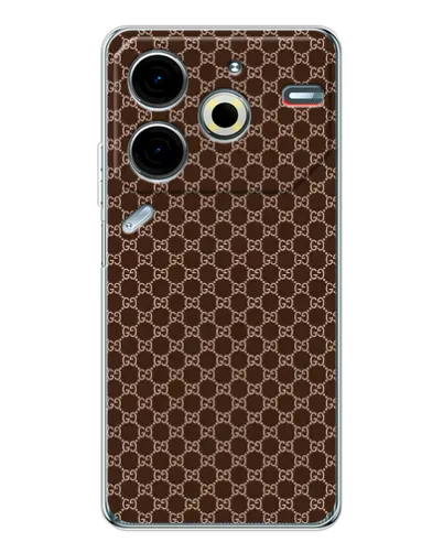 Чехол для TECNO Pova 7 Pro с картинкой «Gucci — шоколадная сетка» Чехол для TECNO Pova 7 Pro с картинкой «Gucci — шоколадная сетка»