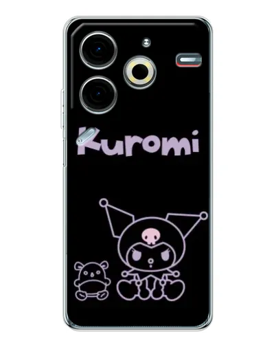 Чехол для TECNO Pova 7 Pro с картинкой «Kuromi — черный минимализм» Чехол для TECNO Pova 7 Pro с картинкой «Kuromi — черный минимализм»