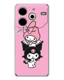 Чехол для TECNO Pova 7 Pro с картинкой «My Melody и Kuromi» Чехол для TECNO Pova 7 Pro с картинкой «My Melody и Kuromi»