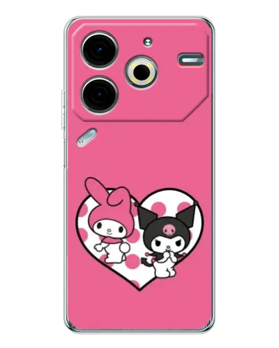 Чехол для TECNO Pova 7 Pro с картинкой «Kuromi и My Melody» Чехол для TECNO Pova 7 Pro с картинкой «Kuromi и My Melody»