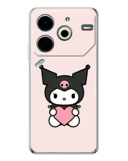 Чехол для TECNO Pova 7 Pro с картинкой «Kuromi и сердце» Чехол для TECNO Pova 7 Pro с картинкой «Kuromi и сердце»