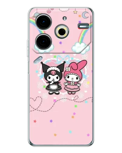 Чехол для TECNO Pova 7 Pro с картинкой «My Melody и Kuromi» Чехол для TECNO Pova 7 Pro с картинкой «My Melody и Kuromi»