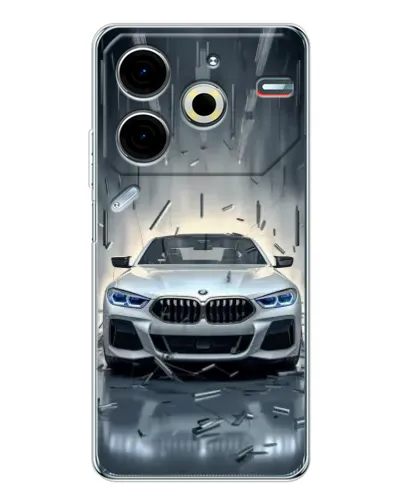 Чехол для TECNO Pova 7 Pro с картинкой «BMW в свете фар» Чехол для TECNO Pova 7 Pro с картинкой «BMW в свете фар»