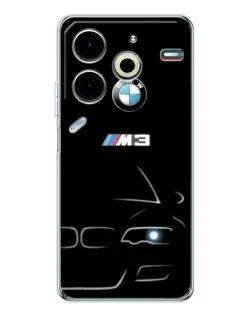 Чехол для TECNO Pova 7 Pro с картинкой «Минималистичный принт BMW M3»