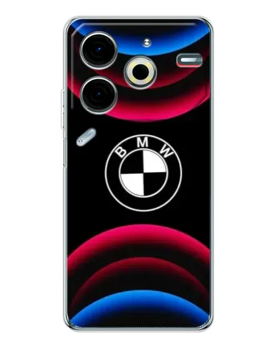 Чехол для TECNO Pova 7 Pro с картинкой «Логотип BMW и неоновые дуги» Чехол для TECNO Pova 7 Pro с картинкой «Логотип BMW и неоновые дуги»