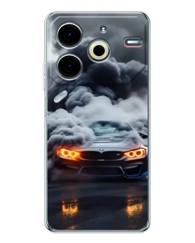 Чехол для TECNO Pova 7 Pro с картинкой «BMW в дыму» Чехол для TECNO Pova 7 Pro с картинкой «BMW в дыму»