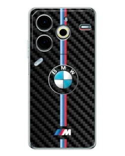 Чехол для TECNO Pova 7 Pro с картинкой «Эмблема BMW и карбон»