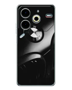 Чехол для TECNO Pova 7 Pro с картинкой «Эмблема BMW — макро»