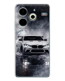 Чехол для TECNO Pova 7 Pro с картинкой «BMW сквозь туман»
