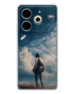 Чохол для TECNO Pova 7 Pro з картинкою «Герой PUBG на скелі»
