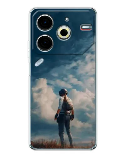 Чохол для TECNO Pova 7 Pro з картинкою «Герой PUBG на скелі» Чохол для TECNO Pova 7 Pro з картинкою «Герой PUBG на скелі»