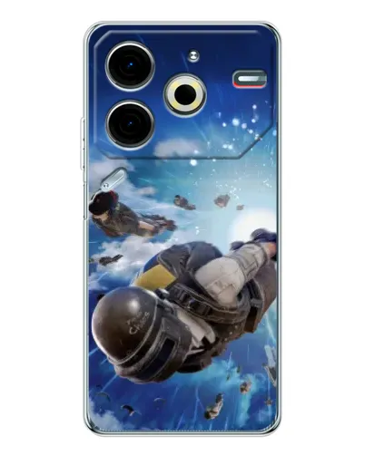 Чохол для TECNO Pova 7 Pro з картинкою «Десант PUBG — стрибок» Чохол для TECNO Pova 7 Pro з картинкою «Десант PUBG — стрибок»