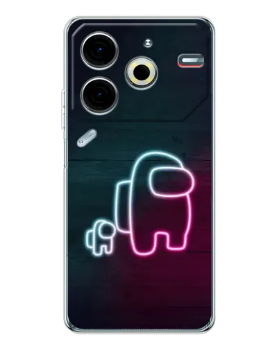 Чохол для TECNO Pova 7 Pro з картинкою «Among Us неон-арт»