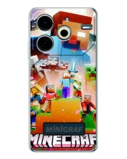 Чохол для TECNO Pova 7 Pro з картинкою «Minecraft герої гри»