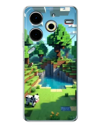 Чехол для TECNO Pova 7 Pro с картинкой «Minecraft летний день»