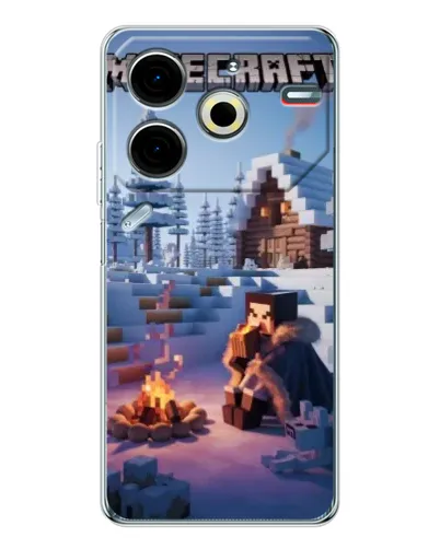Чехол для TECNO Pova 7 Pro с картинкой «Зимний Minecraft»