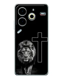 Чохол для TECNO Pova 7 Pro з картинкою «Лев та Хрест»