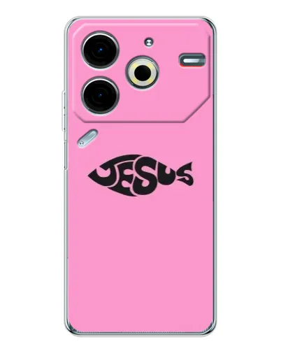Чохол для TECNO Pova 7 Pro з картинкою «Рожевий символ Jesus»