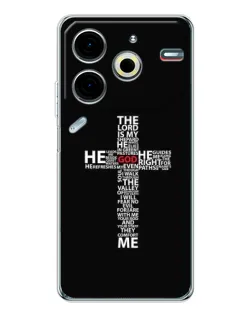 Чехол для TECNO Pova 7 Pro с картинкой «Текстовый крест»
