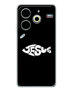 Чехол для TECNO Pova 7 Pro с картинкой «Рыба Jesus»