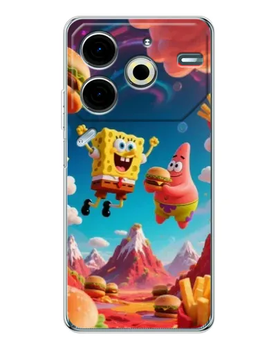 Чохол для TECNO Pova 7 Pro з картинкою «Космічний фастфуд»