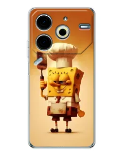 Чохол для TECNO Pova 7 Pro з картинкою «Губка Боб кухар»