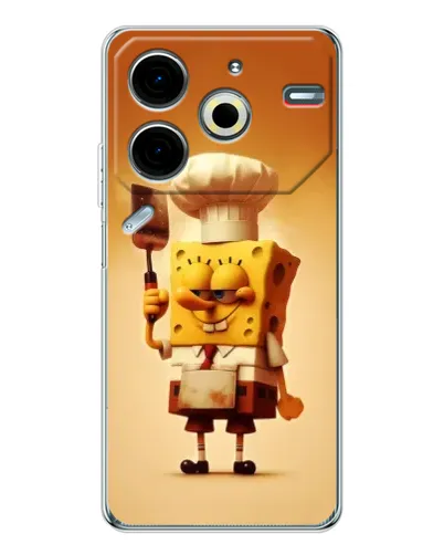 Чохол для TECNO Pova 7 Pro з картинкою «Губка Боб кухар»
