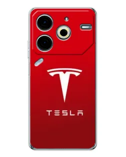 Чохол для TECNO Pova 7 Pro з картинкою «Tesla Red Classic»