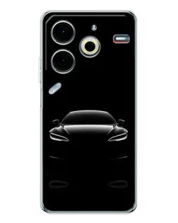Чохол для TECNO Pova 7 Pro з картинкою «Силует Tesla Night»