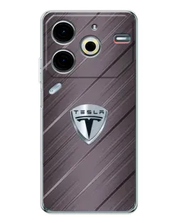 Чохол для TECNO Pova 7 Pro з картинкою «Металева текстура Tesla»