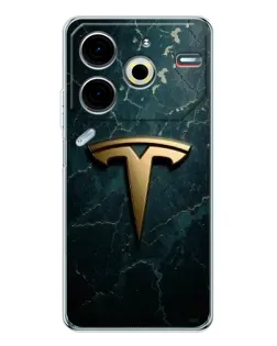 Чохол для TECNO Pova 7 Pro з картинкою «Мармурова Tesla Gold»