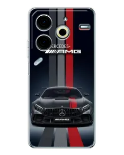 Чохол для TECNO Pova 7 Pro з картинкою «Mercedes — білий карбон»