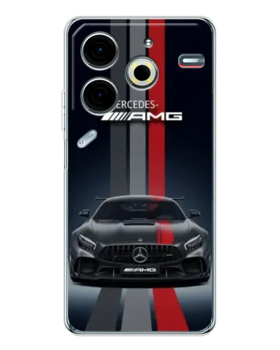 Чехол для TECNO Pova 7 Pro с картинкой «Mercedes — белый карбон»