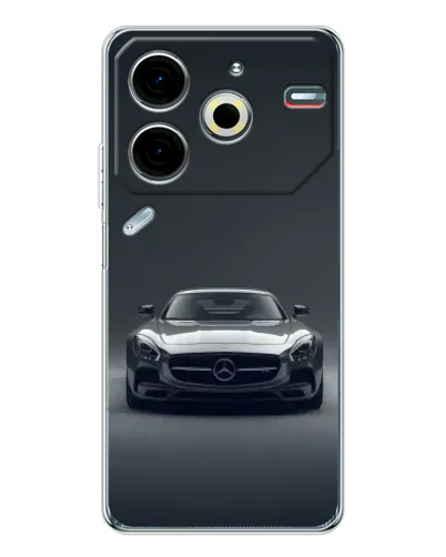 Чехол для TECNO Pova 7 Pro с картинкой «Mercedes на черном»