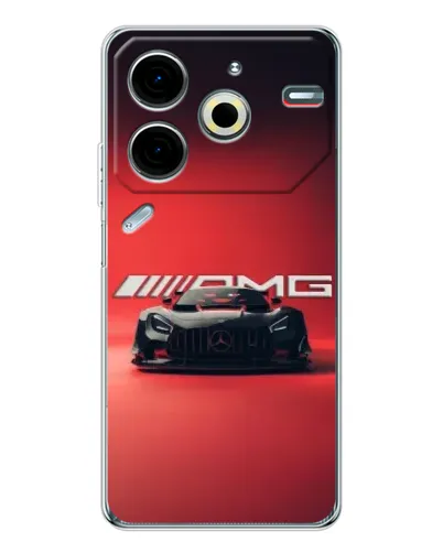 Чехол для TECNO Pova 7 Pro с картинкой «Mercedes AMG — красная линия»