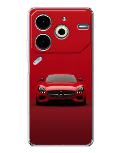 Чехол для TECNO Pova 7 Pro с картинкой «Красный Mercedes AMG»