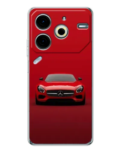 Чехол для TECNO Pova 7 Pro с картинкой «Красный Mercedes AMG»