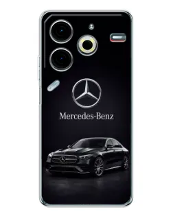 Чехол для TECNO Pova 7 Pro с картинкой «Mercedes — решетка радиатора»