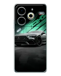 Чехол для TECNO Pova 7 Pro с картинкой «Темный Mercedes AMG»