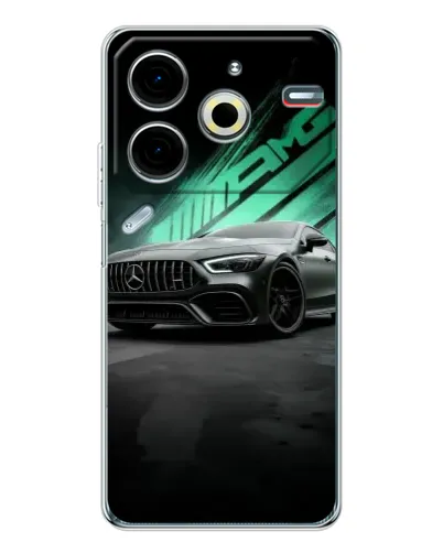 Чехол для TECNO Pova 7 Pro с картинкой «Темный Mercedes AMG»