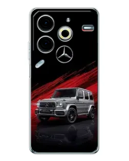 Чехол для TECNO Pova 7 Pro с картинкой «Mercedes G-Class красный»