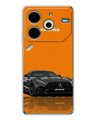 Чехол для TECNO Pova 7 Pro с картинкой «Оранжевый Mercedes AMG»